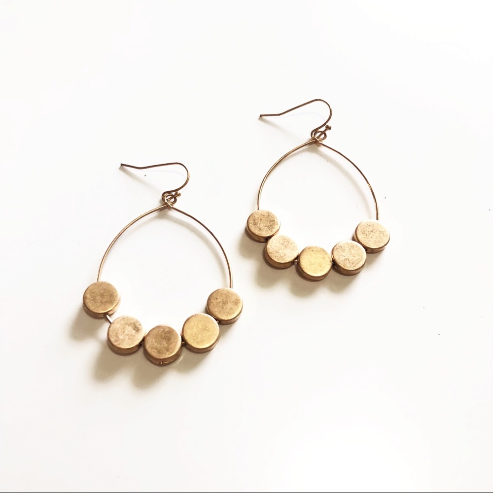 SOLD Beaded Gold Hoop Earrings